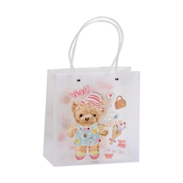 Пакет подарочный прозрачный «Bear», yeach (22*21,5*10) 