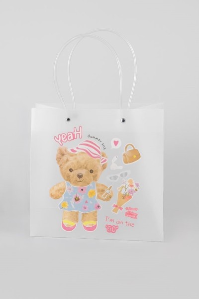 Пакет подарочный прозрачный «Bear», yeach (22*21,5*10) 