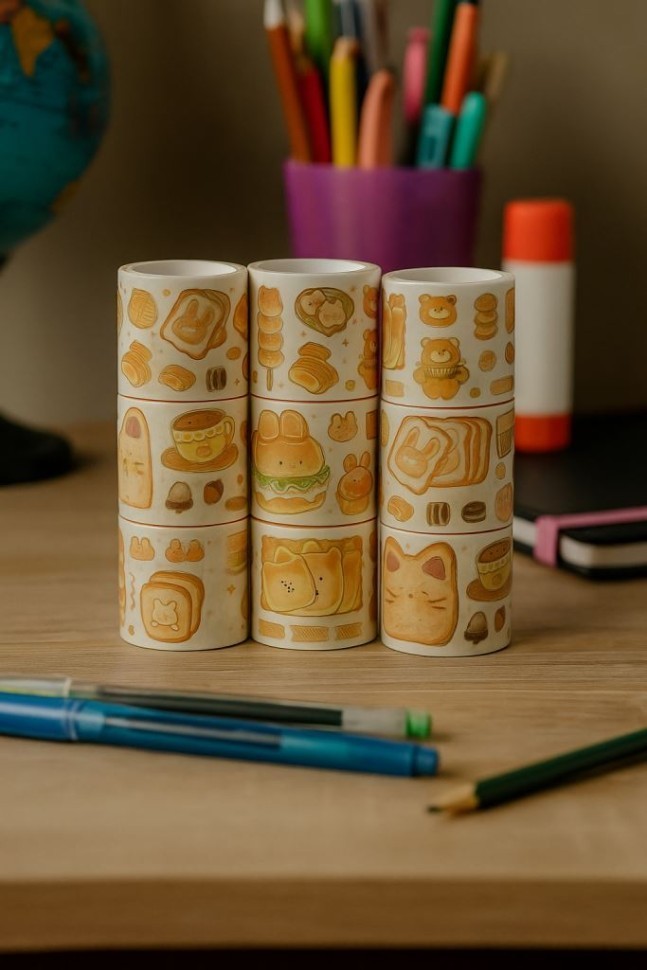 Декоративный скотч "Милая еда", микс (4,5см*2м)