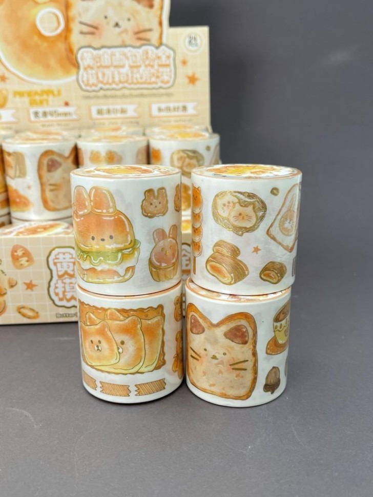 Декоративный скотч "Милая еда", микс (4,5см*2м)
