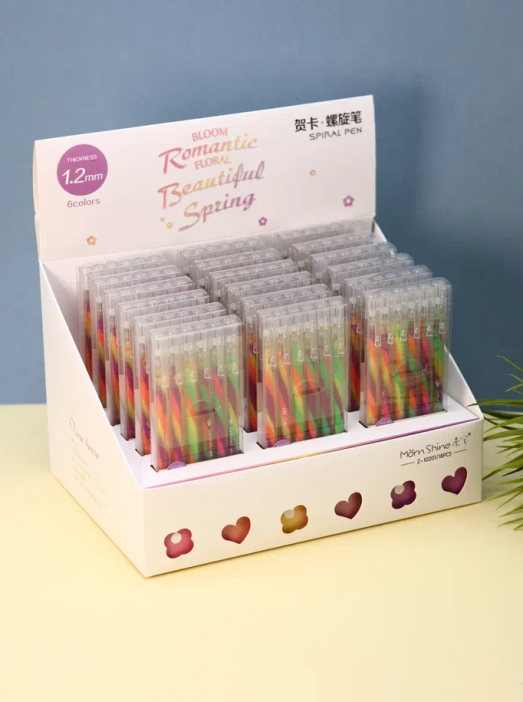 Набор флуоресцентных цветных ручек  (6 шт) &quot;Rainbow Spiral&quot;, mix 