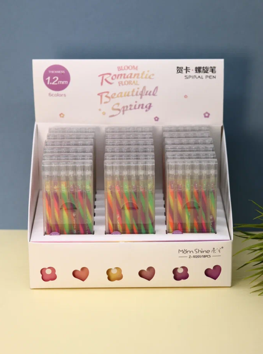 Набор флуоресцентных цветных ручек  (6 шт) &quot;Rainbow Spiral&quot;, mix 