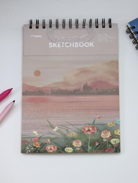 Скетчбук (B5) "Beautiful scenery", pink (18*25) 30 л. 130 г/м 