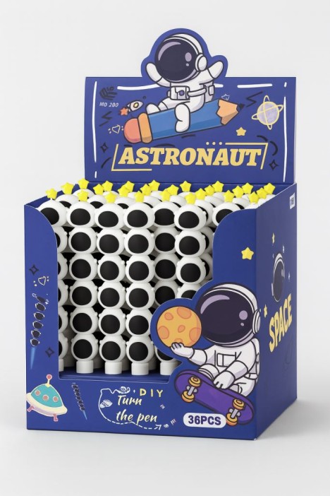 Ручка гелевая  &quot;Star astronaut&quot;, yellow, шоу-бокс 36 шт. 