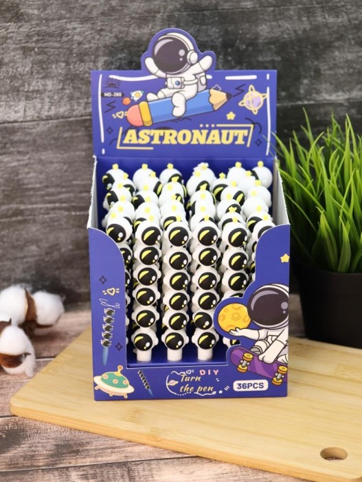 Ручка гелевая  &quot;Star astronaut&quot;, yellow, шоу-бокс 36 шт. 