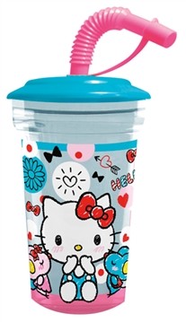 Стакан с трубочкой "Хэллоу Китти", дизайн 2 (420мл) 