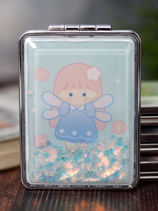 Зеркало-шейкер раскладное &quot;Little angel&quot;, blue (8*6 см) 