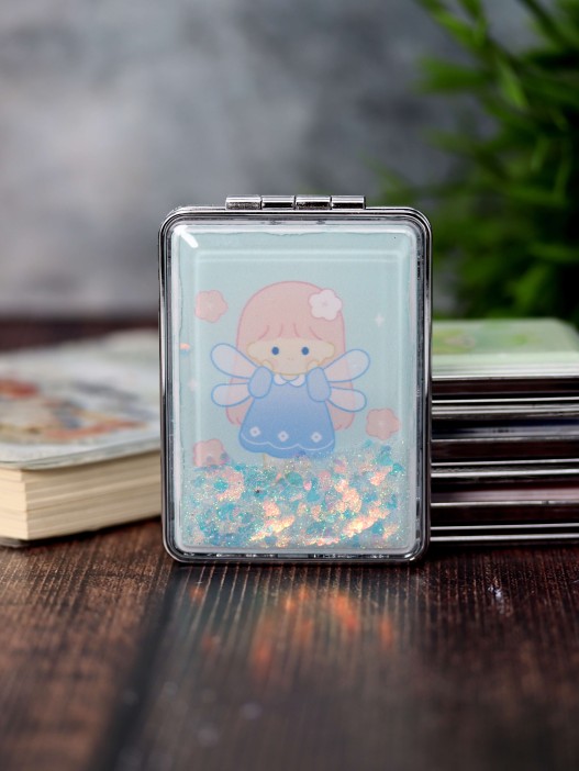 Зеркало-шейкер раскладное &quot;Little angel&quot;, blue (8*6 см) 