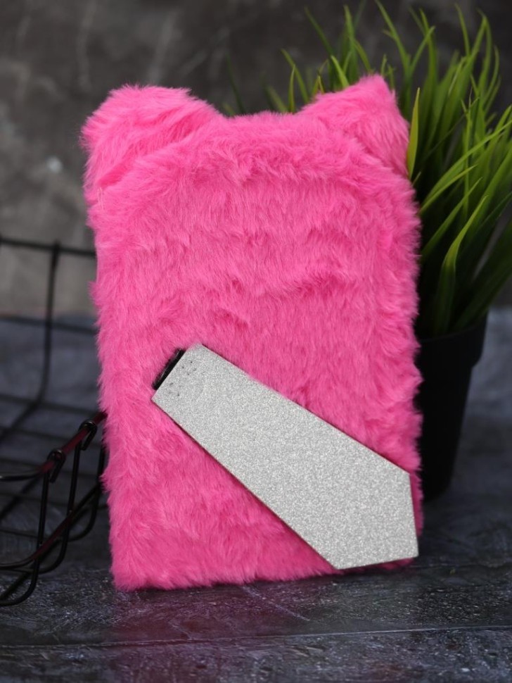 Плюшевое зеркало настольное GIRLY "Милые ушки", розовое (12*20 см)