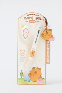 Светящаяся ручка с невидимыми чернилами &quot;Capybara with a pouch&quot;, white
