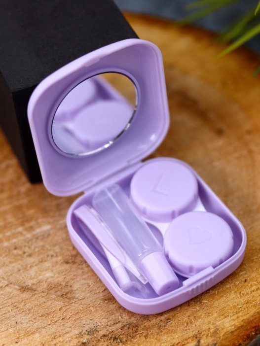 Контейнер для линз «Heart paint», purple 