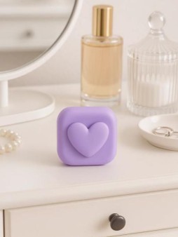 Контейнер для линз «Heart paint», purple