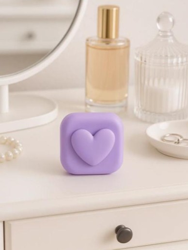 Контейнер для линз «Heart paint», purple