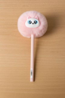 Ручка с помпоном &quot;Funny cat&quot;, pink