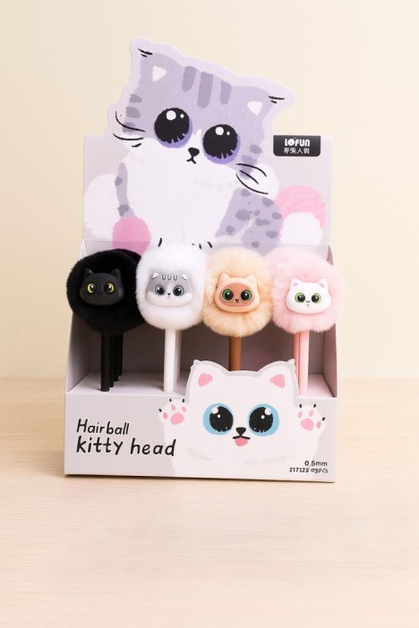 Ручка с помпоном &quot;Funny cat&quot;, pink 