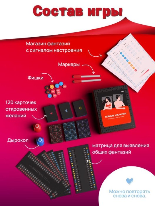 Сближающая игра для двоих &quot;Тайные желания&quot;, 18+ 