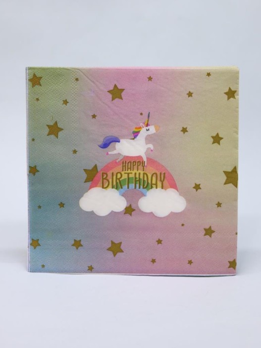 Салфетки бумажные 10 шт. &quot;Happy rainbow day&quot; (33*33 см) 