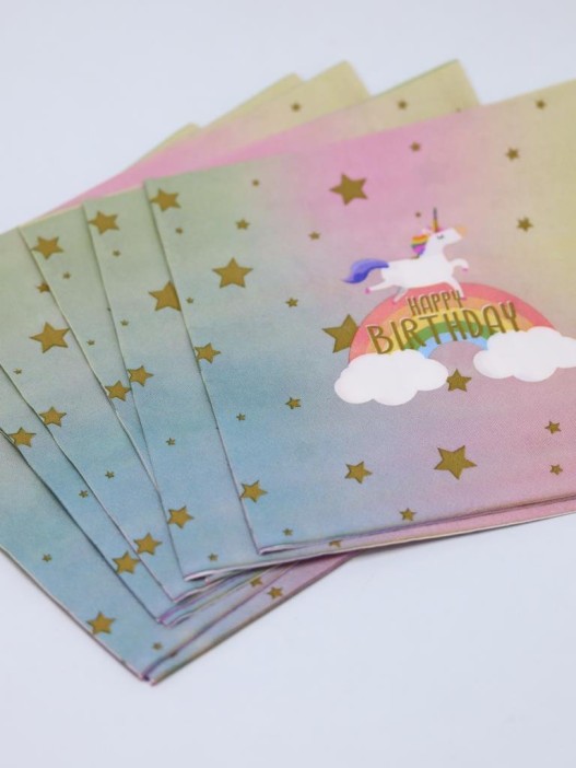 Салфетки бумажные 10 шт. &quot;Happy rainbow day&quot; (33*33 см) 