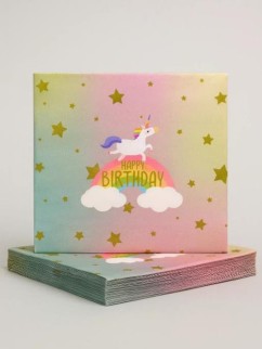 Салфетки бумажные 10 шт. &quot;Happy rainbow day&quot; (33*33 см)