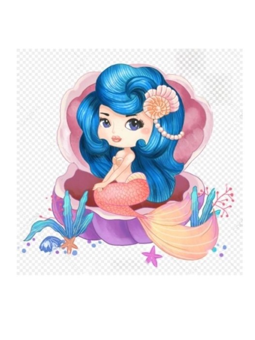 Алмазная мозаика без подрамника &quot;Русалочка в ракушке&quot;, 15х20 см 