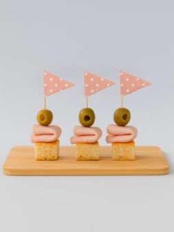 Набор шпажек для канапе 12 шт. "Cute peas", pink (85 мм)