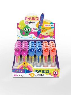 Разноцветная мини-ручка 4 в 1 "Colored astronauts", mix, шоу-бокс ПО ПЛАНУ. 36 шт.
