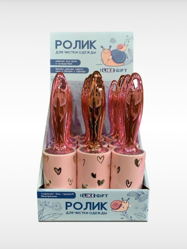 Ролик для чистки одежды &quot;Heart&quot;, 10 см*60 листов, шоу-бокс iLikeGift 12 шт. 