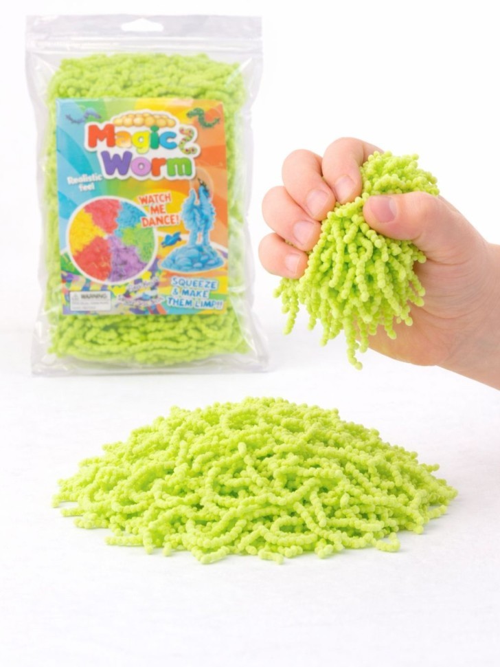Мялка-антисресс "Magic worm", салатовый (40 г)
