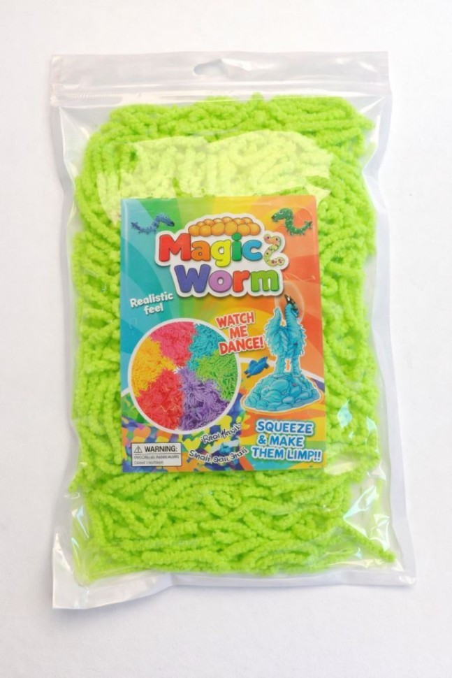Мялка-антисресс "Magic worm", салатовый (40 г)