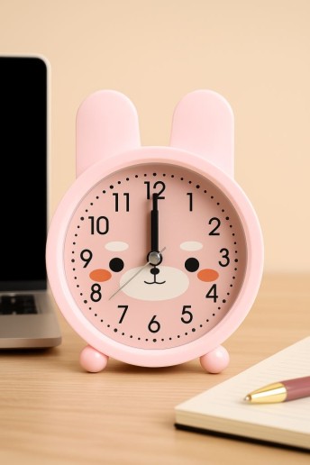 Часы-будильник "Bunny", pink (13,5х10,4 см)