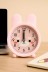 Часы-будильник "Зайка", розовые (13,5х10,4 см)