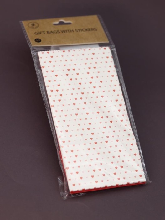 Набор подарочных пакетов+наклейки (6 шт.) &quot;Love&quot;, 18*9*5.5 