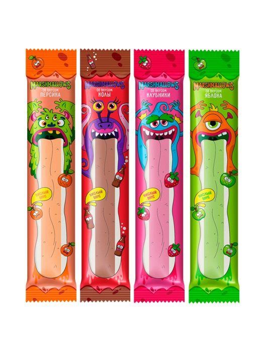 Воздушное суфле "Язык Монстра" микс вкусов, ш/б 27шт*12гр 