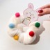 Резинка для волос GIRLY "Разноцветные шарики", белая (10 см)