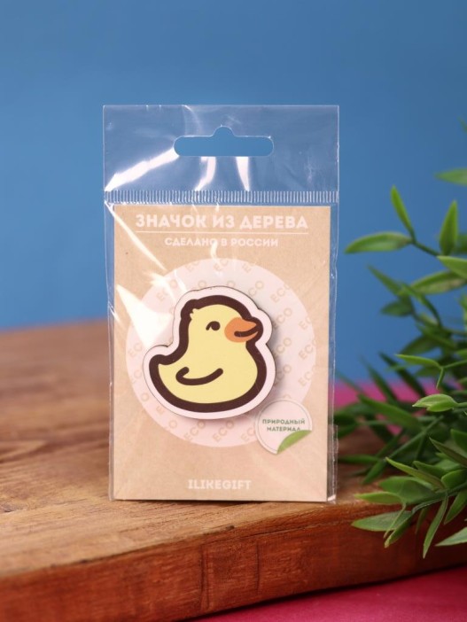 Значок ECO из дерева Lovely duck 