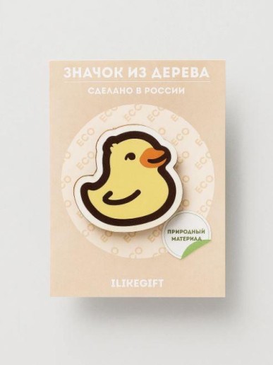 Значок ECO из дерева Lovely duck