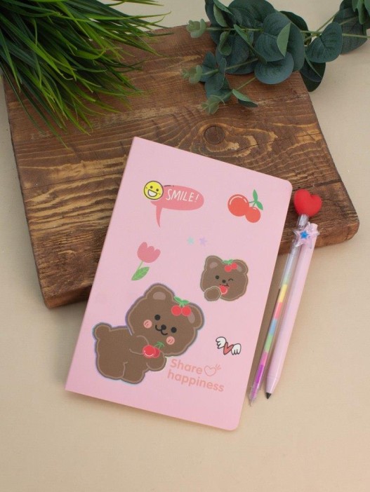 Блокнот (А5) "Cherry bear smile", pink (14.5*21) 
