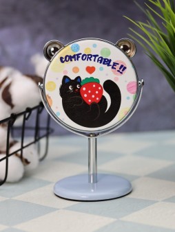 Зеркало настольное на ножке "Relax cat", голубое (10,5*18 см)