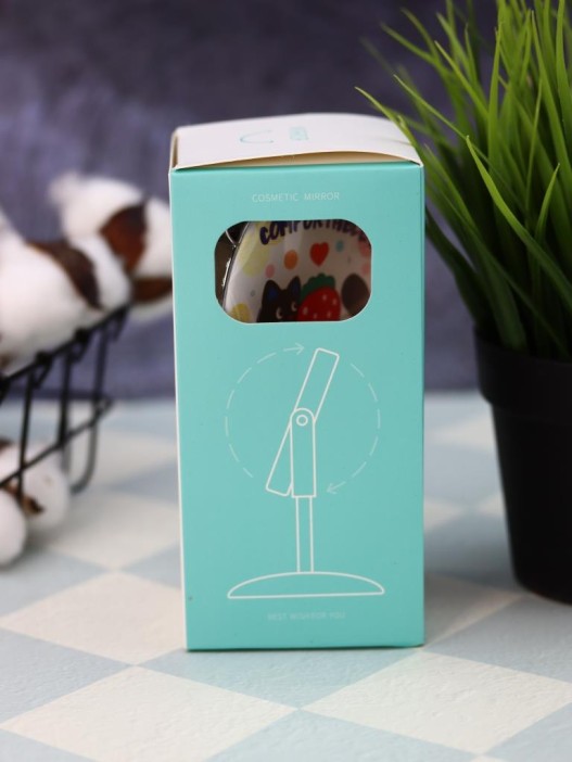 Зеркало настольное на ножке &quot;Relax cat&quot;, голубое (10,5*18 см) 