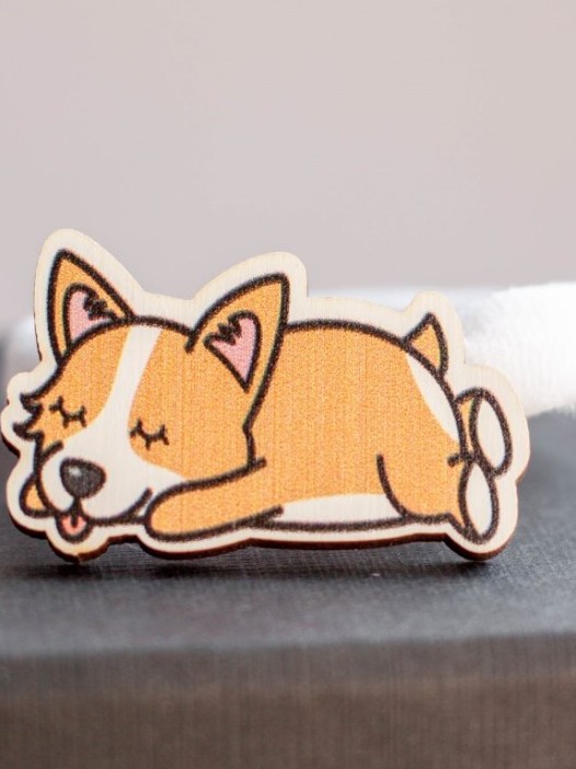 Резинка для волос ECO из дерева SLEEPING CORGI 