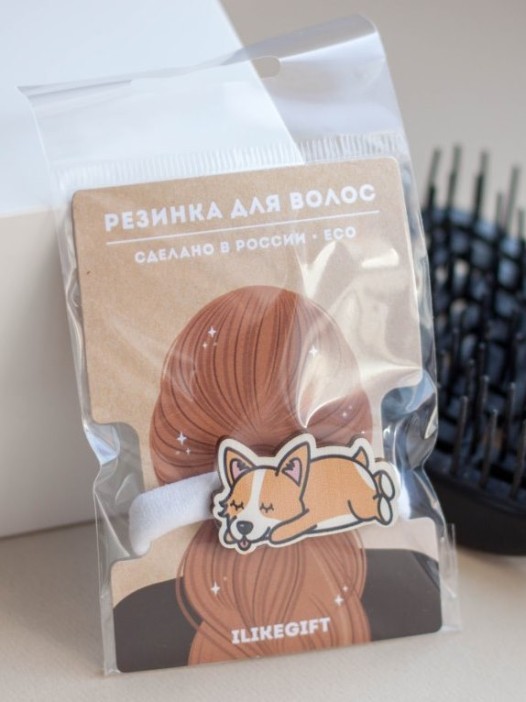 Резинка для волос ECO из дерева SLEEPING CORGI 