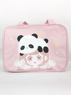 Сумочка-косметичка-термосумка &quot;Anime girl and panda&quot;, pink (28*20*20)