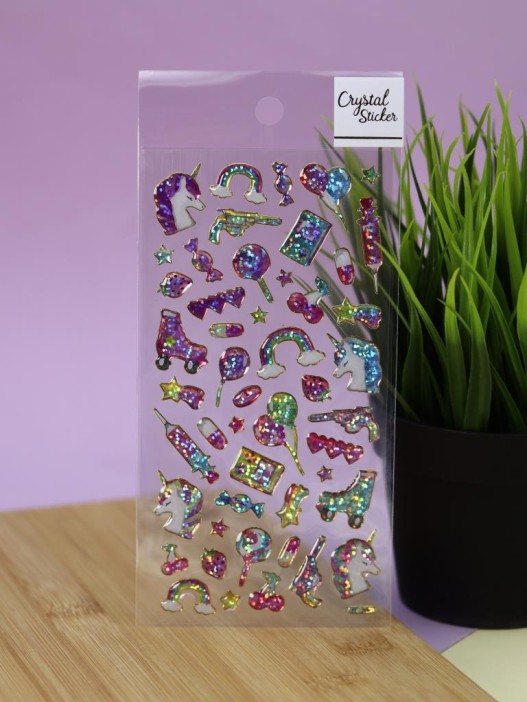 Наклейки объемные &quot;Shiny unicorn&quot; (20,5*9 см) 