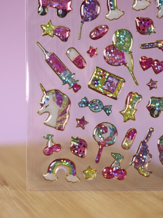 Наклейки объемные &quot;Shiny unicorn&quot; (20,5*9 см) 