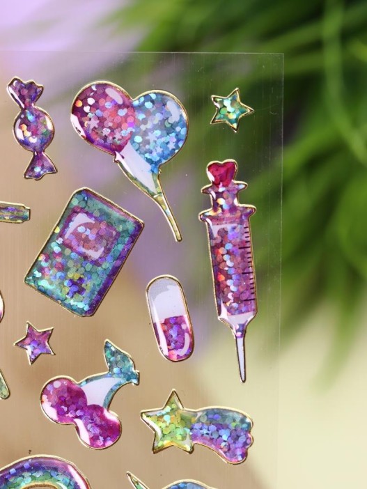 Наклейки объемные &quot;Shiny unicorn&quot; (20,5*9 см) 