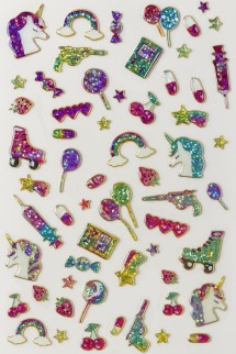 Наклейки объемные &quot;Shiny unicorn&quot; (20,5*9 см)