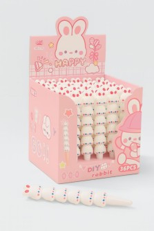 Ручка гелевая  "Go rabbit happy", purple, шоу-бокс 36 шт.