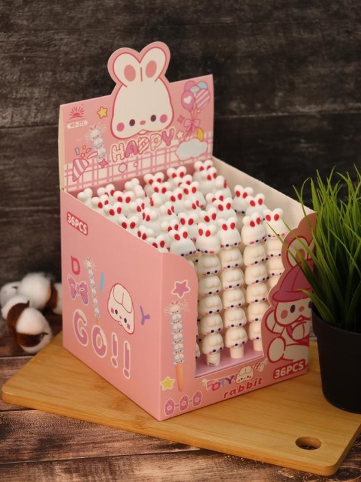 Ручка гелевая  &quot;Go rabbit happy&quot;, purple, шоу-бокс 36 шт. 