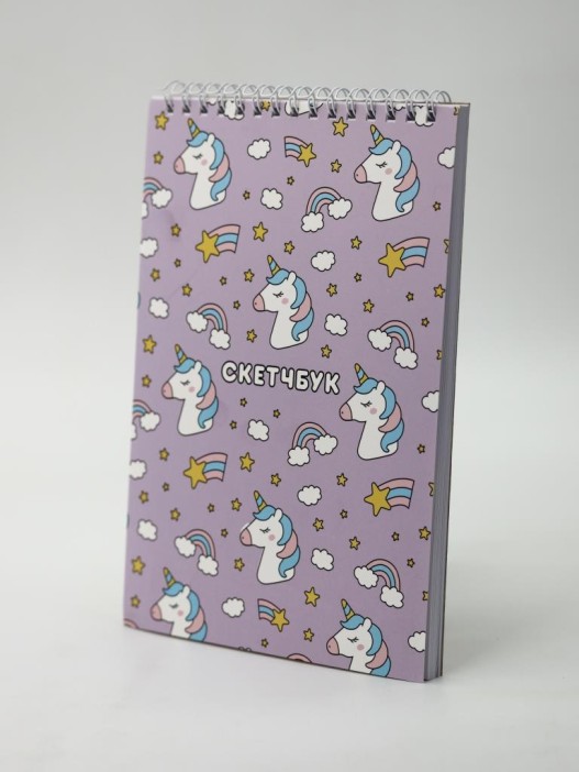 Скетчбук DRAW ME! "Радужный единорог" 14х20 см,  плотность 100 гр 