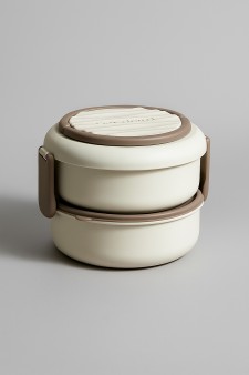 Ланчбокс «Round box» 2 яруса, white (1400 мл)